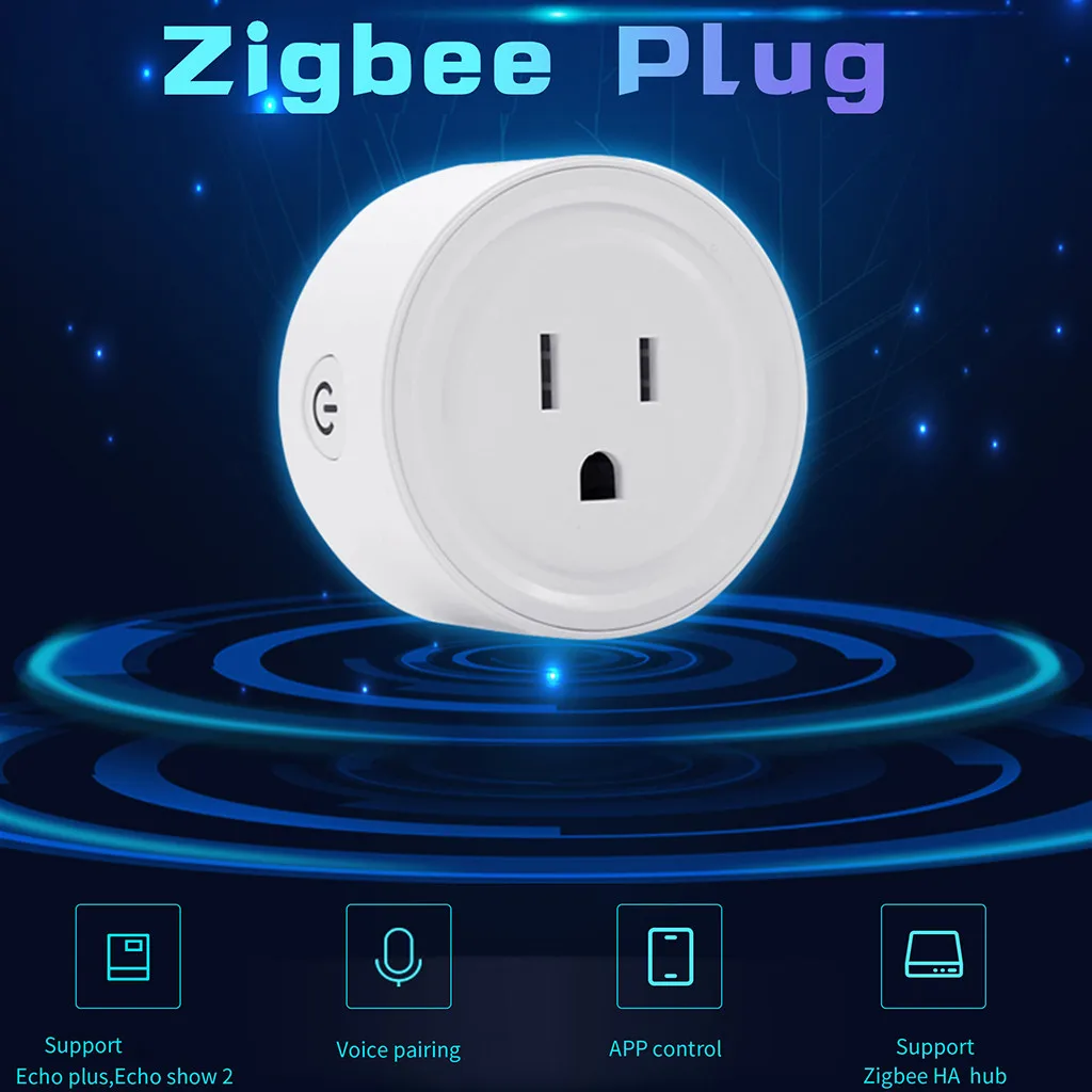 Умная розетка Zigbee выключатель с американской вилкой для Amazon Alexa/хаб умного дела