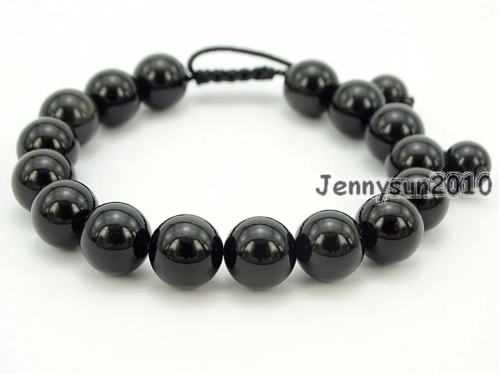 

Ручная работа 10 мм Регулируемые натуральные черные обсидиановые камни камень круглые бусины браслет Исцеление Рейки 5 нитей/упаковка