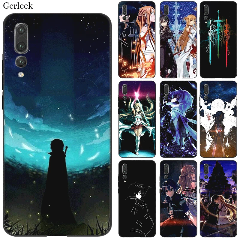 Силиконовый чехол для мобильного телефона Sword Art Online Huawei Y5 Y6 Y7 Y9 Prime Mate 10 Nova 2i 2 3 3i 4 Pro