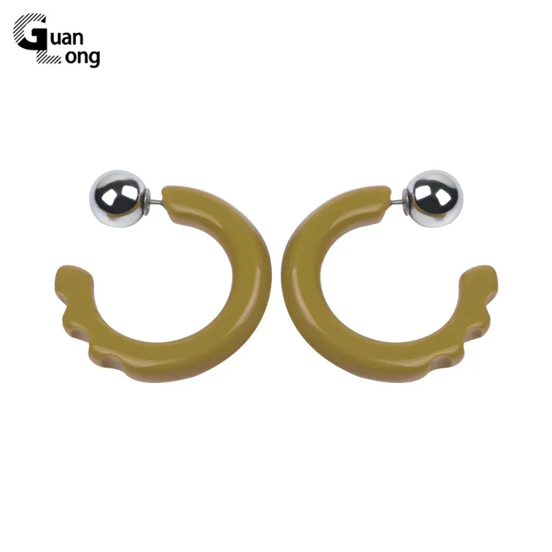 GuanLong Classic Big Round Geometric Acrylic Fashion Drop Earrings for Women Circle Resin Earring Girl Party Jewelry Brincos Украшения и