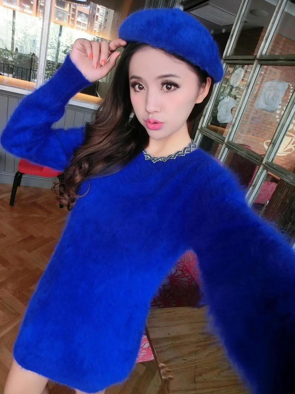 Женский трикотажный кашемировый свитер длинная куртка с поясом | Женская одежда