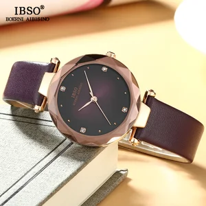 Бренд IBSO, роскошные женские наручные часы, кожаный ремешок, Montre Femme, модные женские кварцевые часы для женщин, Часы Relogio Feminino