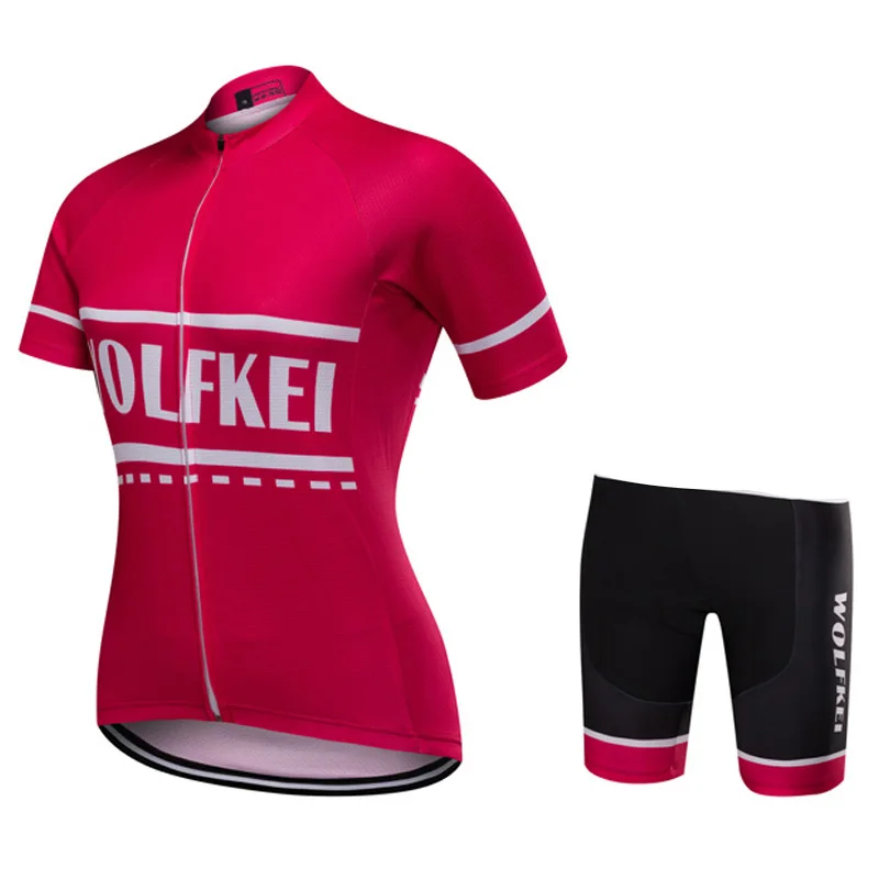 Wolfkei женский Ropa Ciclismo комплект из джерси и шорт для велоспорта/эластичная
