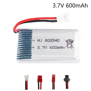Аккумулятор Lipo 802540 3,7 в 600 мАч 25c для Syma X5 x5c X5HC X5HW X5SW CX-30 M68 509 509G 509W 510 запасная часть для радиоуправляемого квадрокоптера дрона