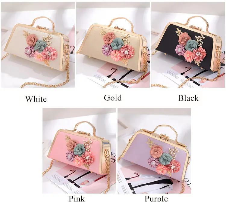 RanHuang New Arrive Women Flower Flap Small Handbags Fashion Shoulder Bags Ladies Evening Bags Cute Messenger Bags Purple