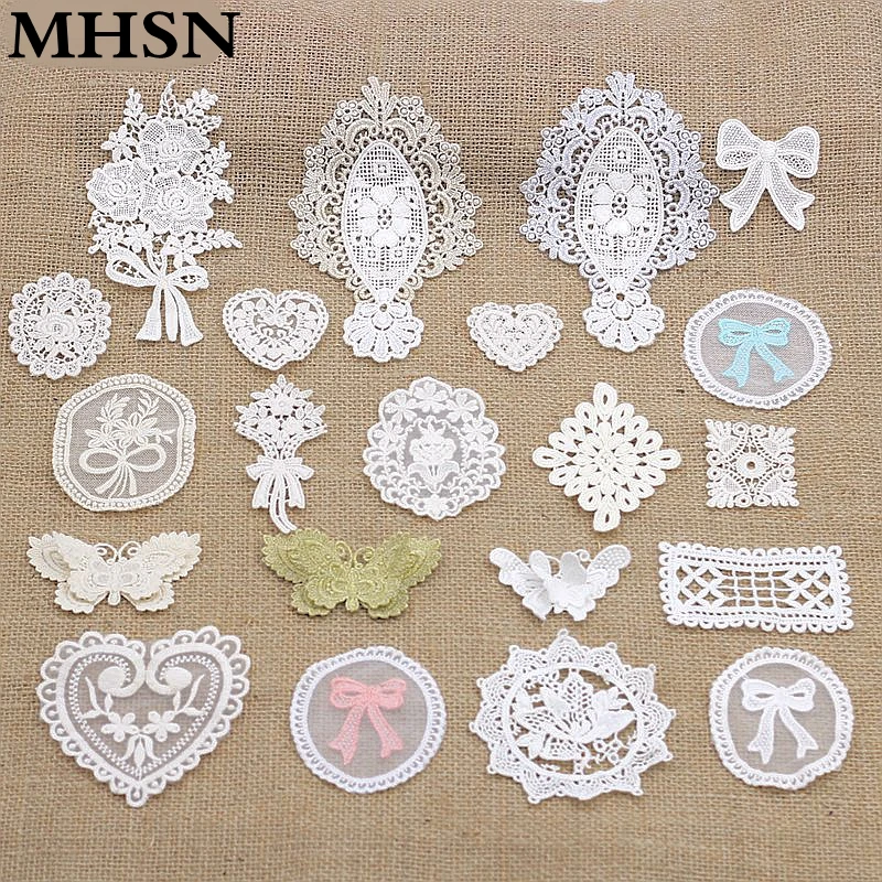 Нашивки с кружевной отделкой 3 шт. нашивки из качественного хлопка вышивкой ткани