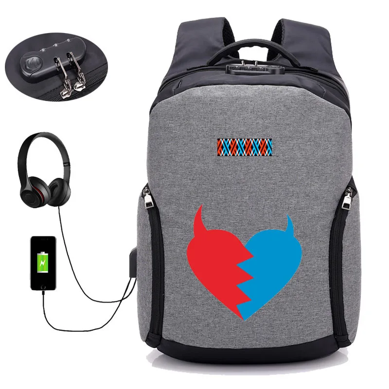Аниме DARLING в FRANXX рюкзак с зарядкой USB портфели для школьников школьная сумка Mochila