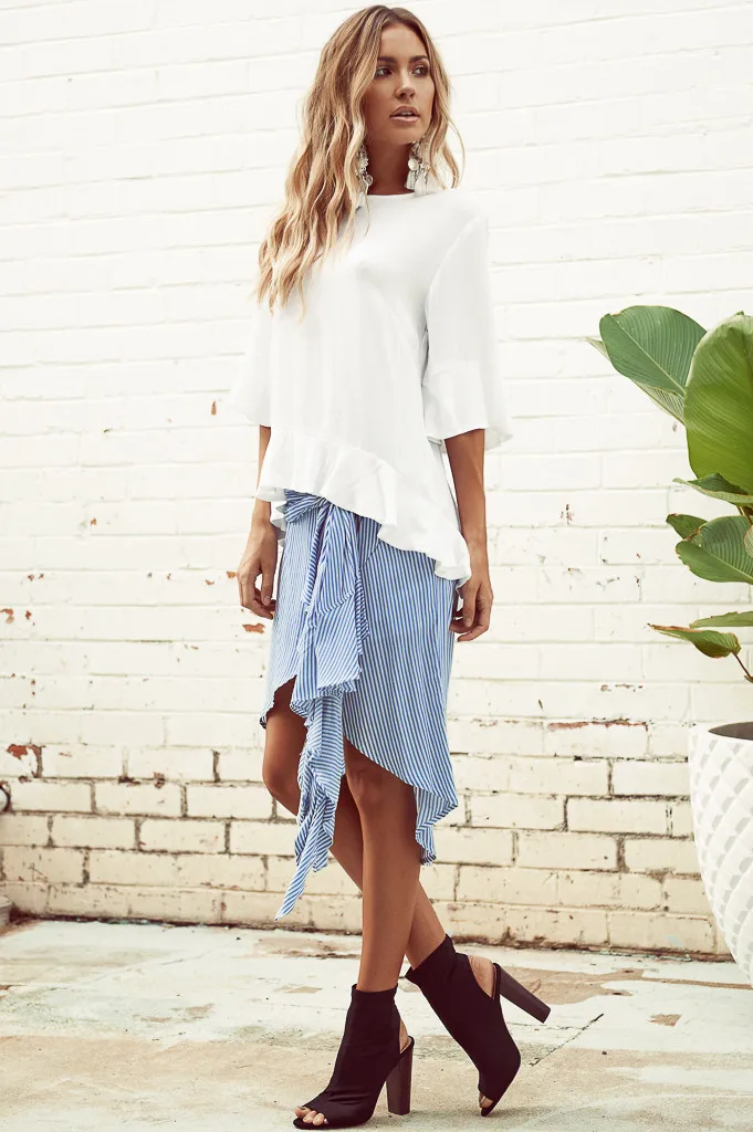 Redcore Европа и США Повседневный стиль полосатый объединились с бантом в полоску