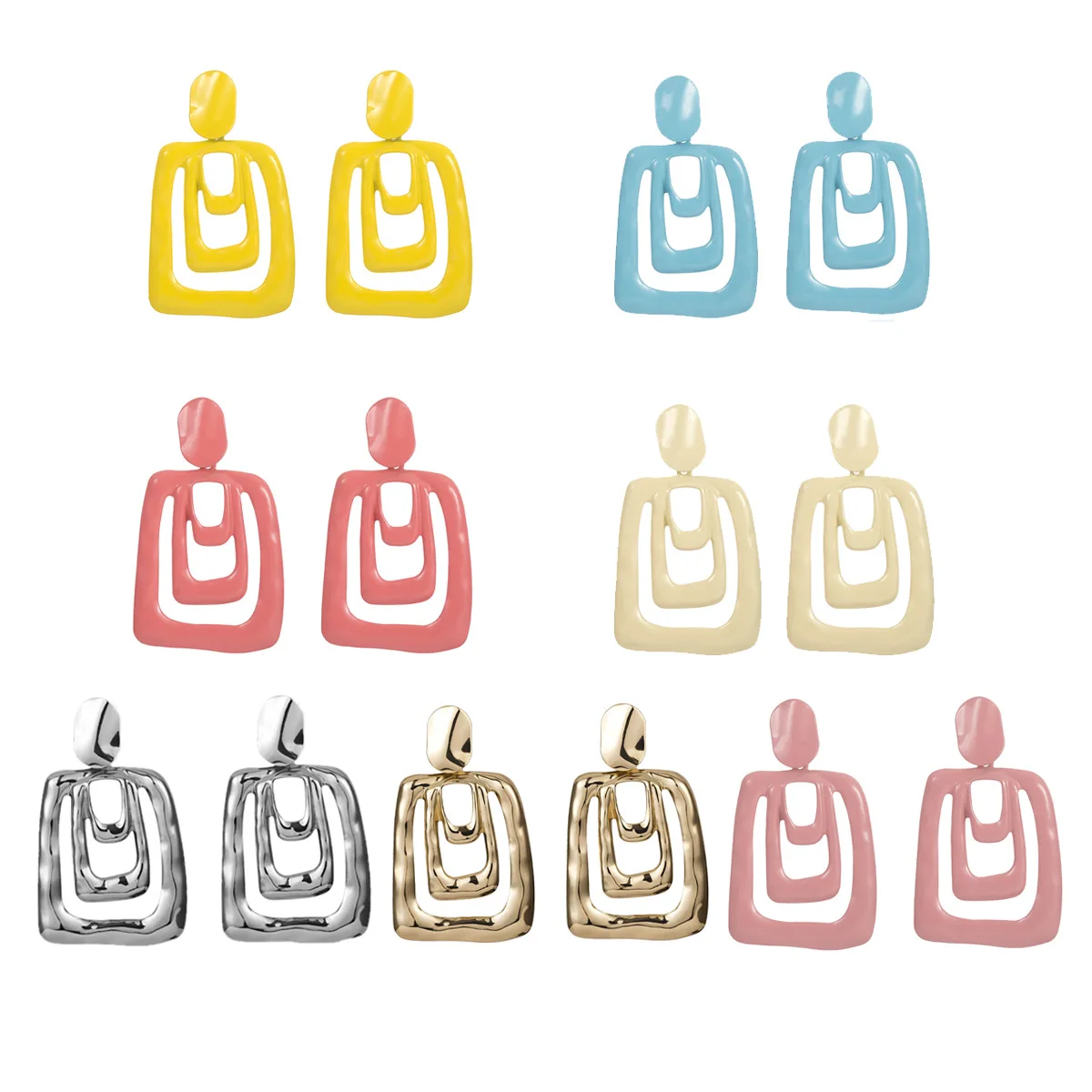 Женские сережки с неровной индивидуальностью желтые серьги дырочками длинные