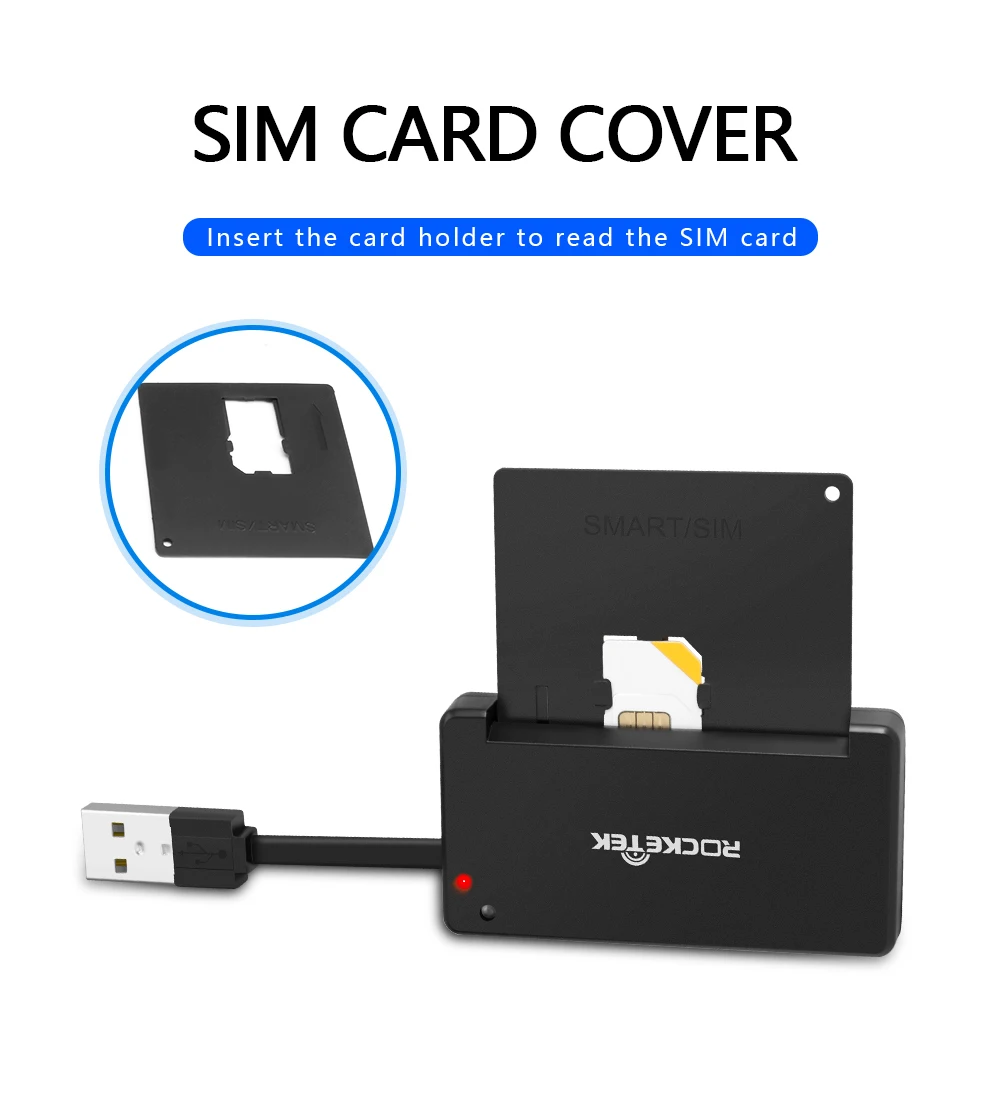 Rocketek USB 2,0 считыватель смарт-карт cac, ID банковская карта, sim карта cloner разъем cardreader адаптер ПК компьютер ноутбук аксессуары