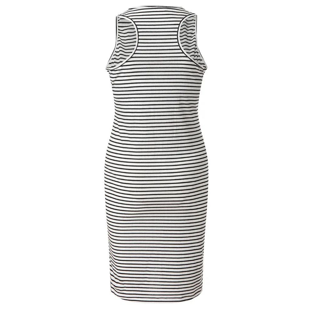 Модные платья для беременных платье без рукавов в полоску с o образным вырезом