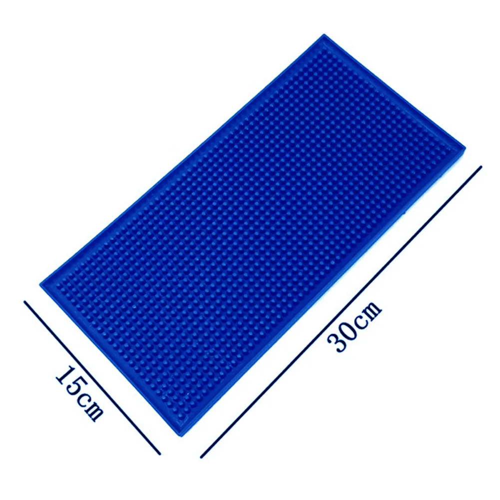 blue 15cmx30cm Нескользящий Резиновый коврик для бара, стеклянный поддон для пивных напитков, для бара, сервисный коврик PAK55 - Цвет: blue 15cmx30cm