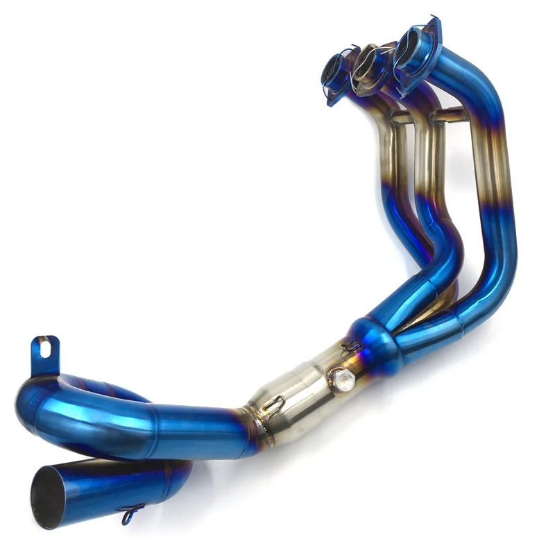 Old design Blue MT09 MT-09 MT 09 мотоцикл полный выхлоп Системы средняя Передняя выхлопная труба Соединительная труба скольжения на для Yamaha- FZ-09 MT-09 - Цвет: Old design Blue