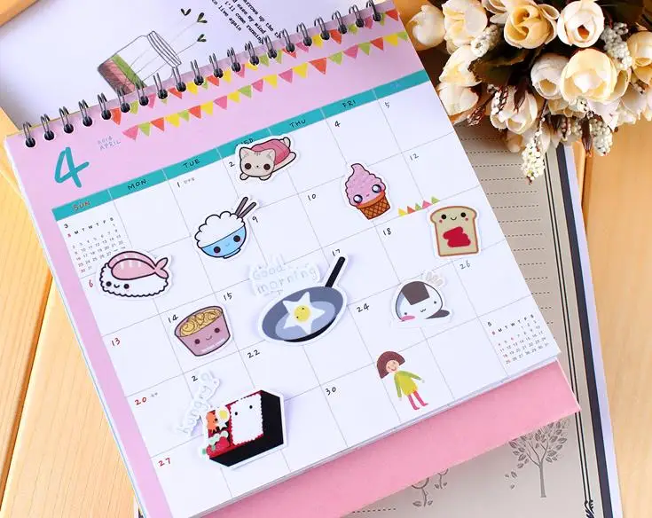 

36 Pcs/pack Cute Funny Expression Food Scrapbooking Adhesive Stickers Decorative Sticker DIY Craft Photo Albums Stationery Gift