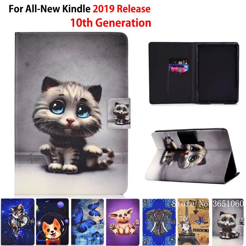 Умный чехол с милым котом для Amazon All-new Kindle 2019 10-го поколения силиконовый из