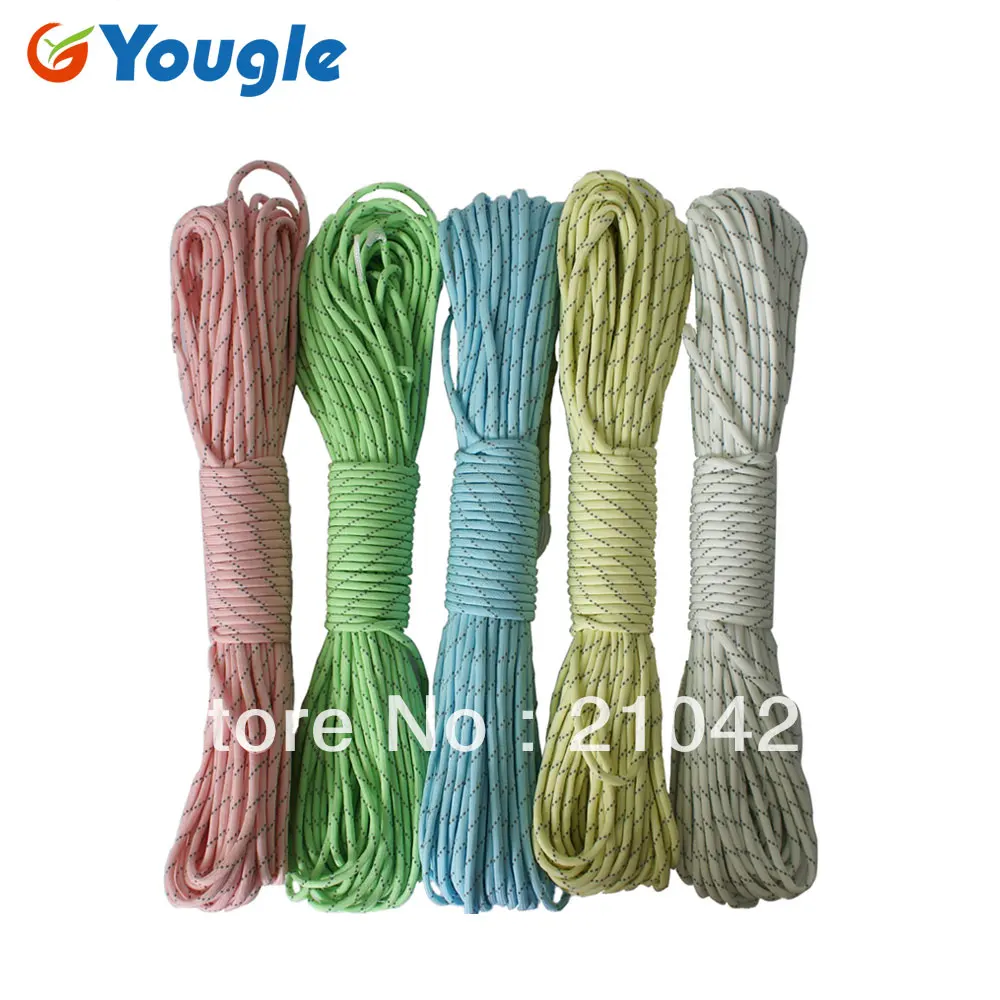 9 нитей светящийся в темноте и светоотражающий Паракорд парашютный шнур 100 футов