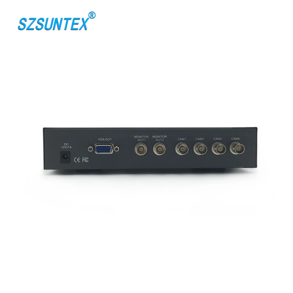 SUNTEX обновленная версия 4-канальный cctv мультиплексор VGA выход видео сплиттер на 4