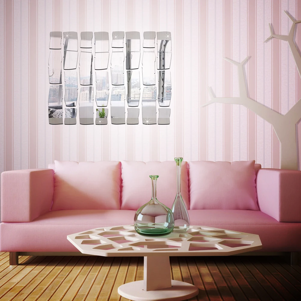 24 шт. самоклеящиеся акриловые зеркальные наклейки для детской комнаты | Дом и сад