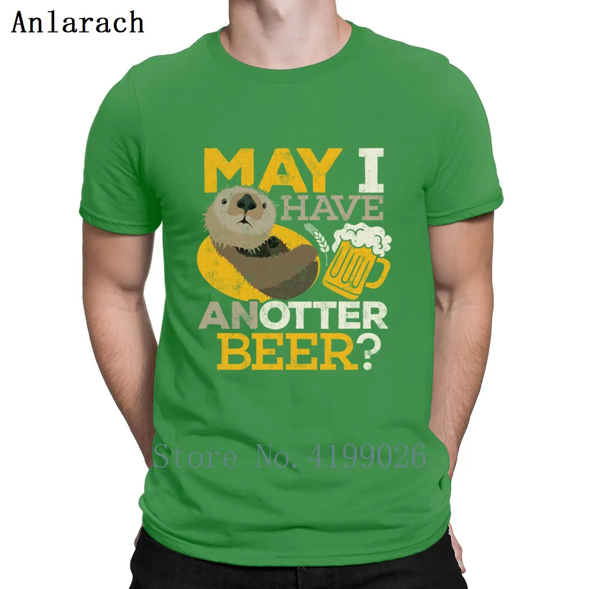 Оттеры, возможно, у меня есть Anotter Beer oters, Подарочная футболка, стандартная графическая S-XXXXXL, дизайнерская Хлопковая весенняя рубашка для отдыха - Цвет: Green