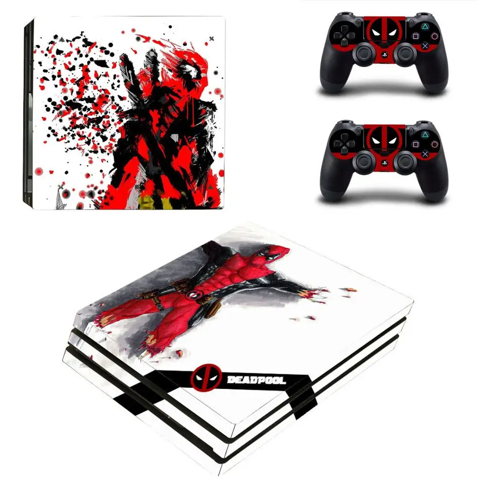 ARRKEO виниловая наклейка с изображением Капитана Америки для PS4 Pro, наклейка с кожей для консоли playstation 4 Pro и 2 контроллеров, наклейка s - Цвет: Deadpool