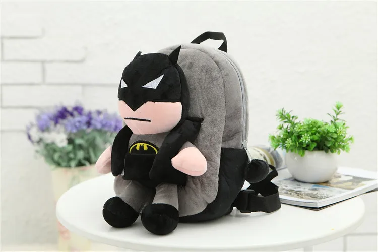 batman Ironman Superman Spiderman Batman кукла плюшевый школьный рюкзак Mochila 3D Мстители плюшевые рюкзаки - Цвет: batman