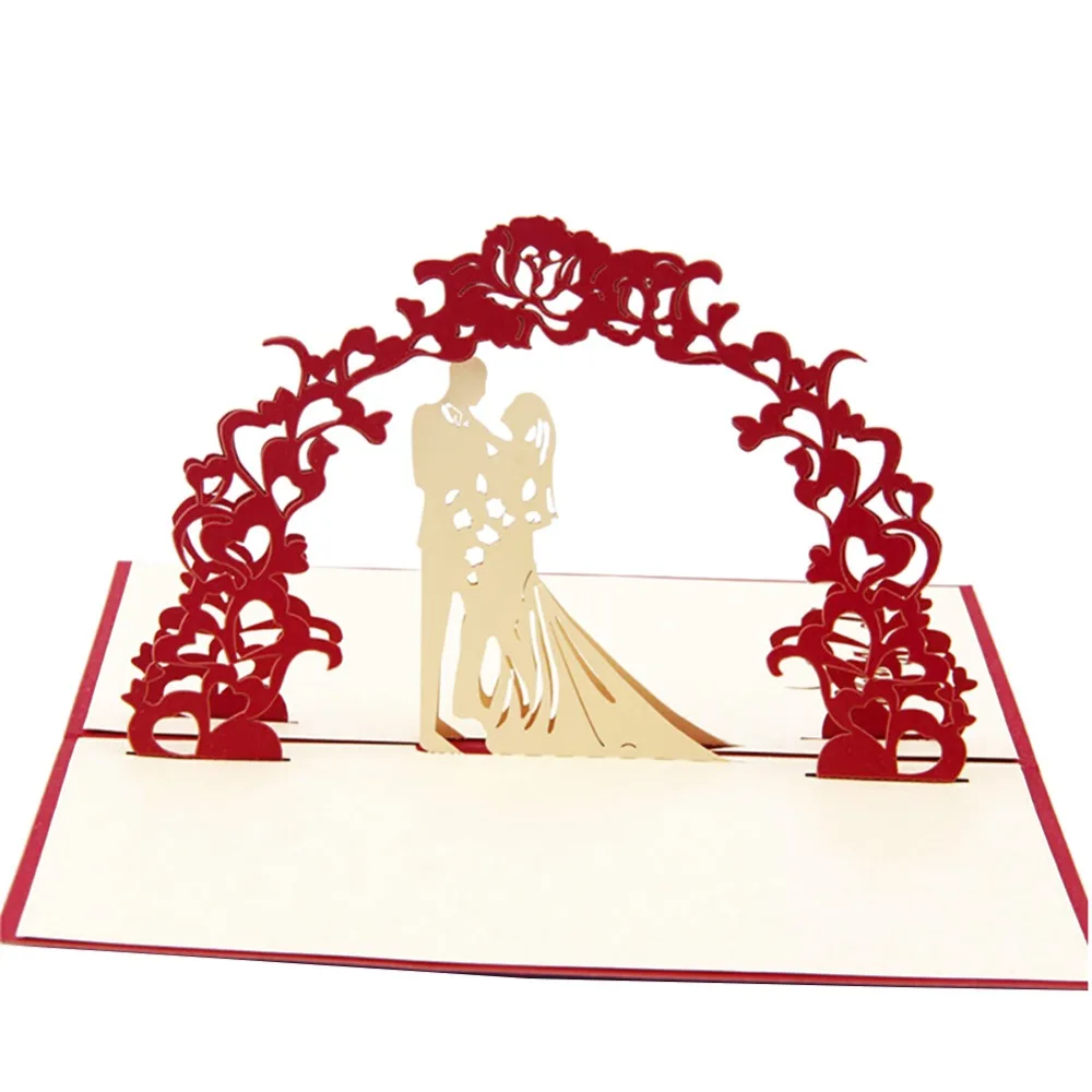 3D лазерная резка бумаги свадебные приглашения поздравительная карта kirigami