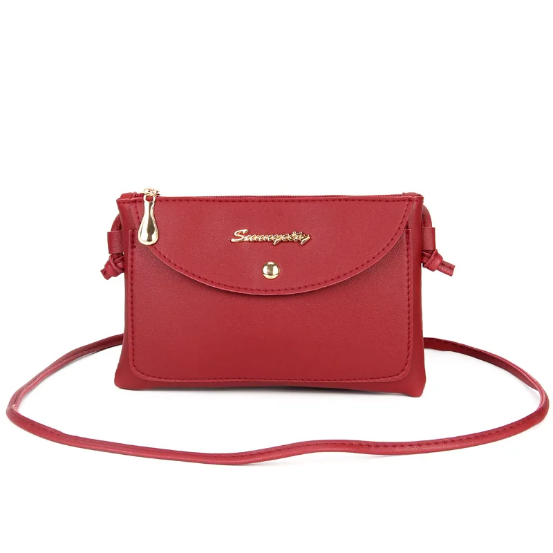 Простая женская сумка мессенджер из искусственной кожи на молнии для девушек