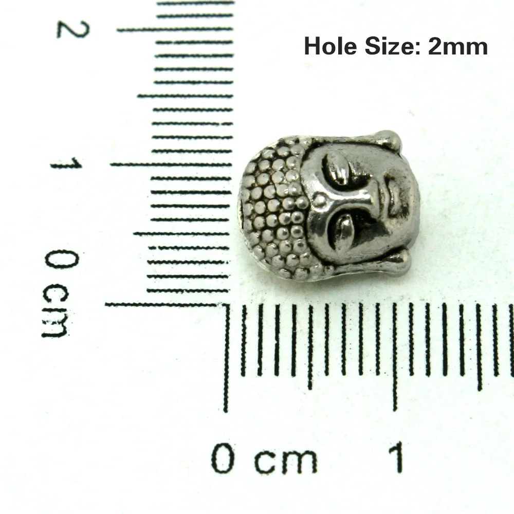 Модные 10 шт./лот античные посеребренные бусины из сплава Будды подходят для