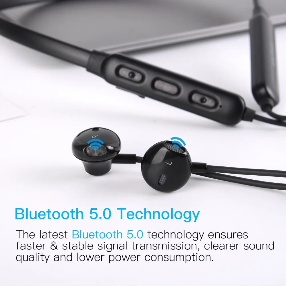 Wavefun Flex 2 Bluetooth V5.0 наушники Беспроводной гарнитура с лентой на шею для xiaomi iPhone Sumsung