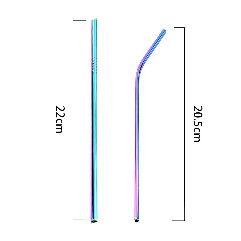Металлическая емкость для напитков 4 шт. цветная соломинка из нержавеющей стали +