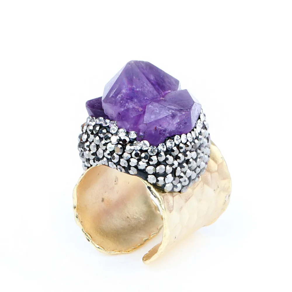 HanKun популярное кольцо с натуральной бриллиантовой друзой из циркония | Украшения