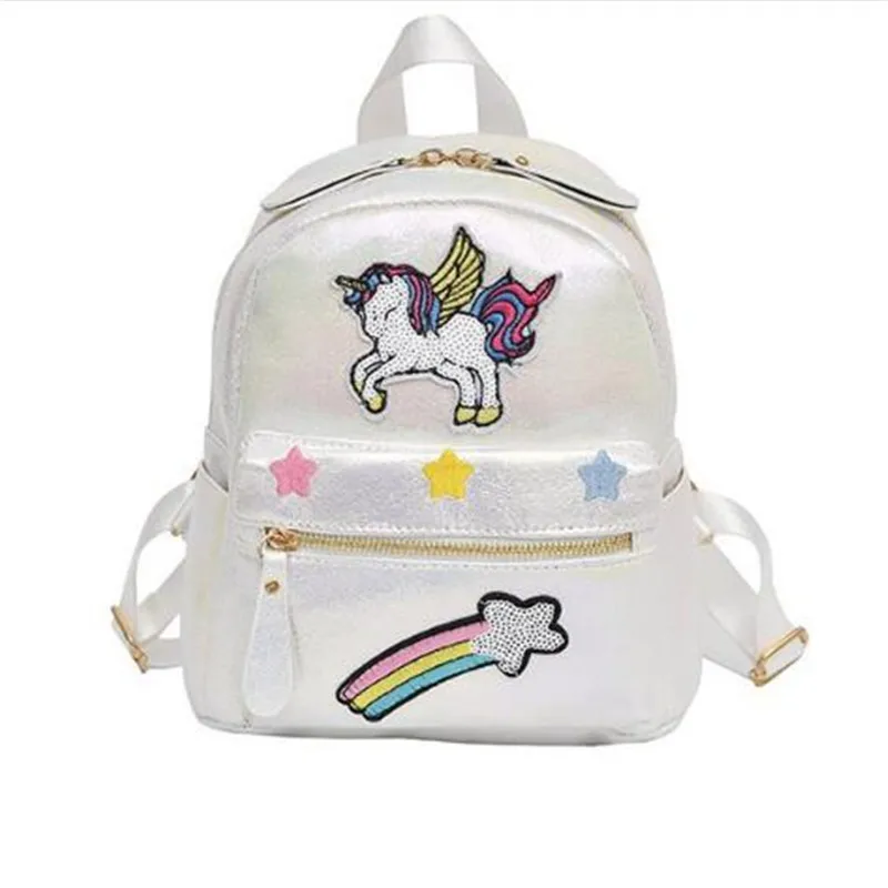 2020 кожа мини путешествия рюкзаки с пайетками единорогом мода мульти
