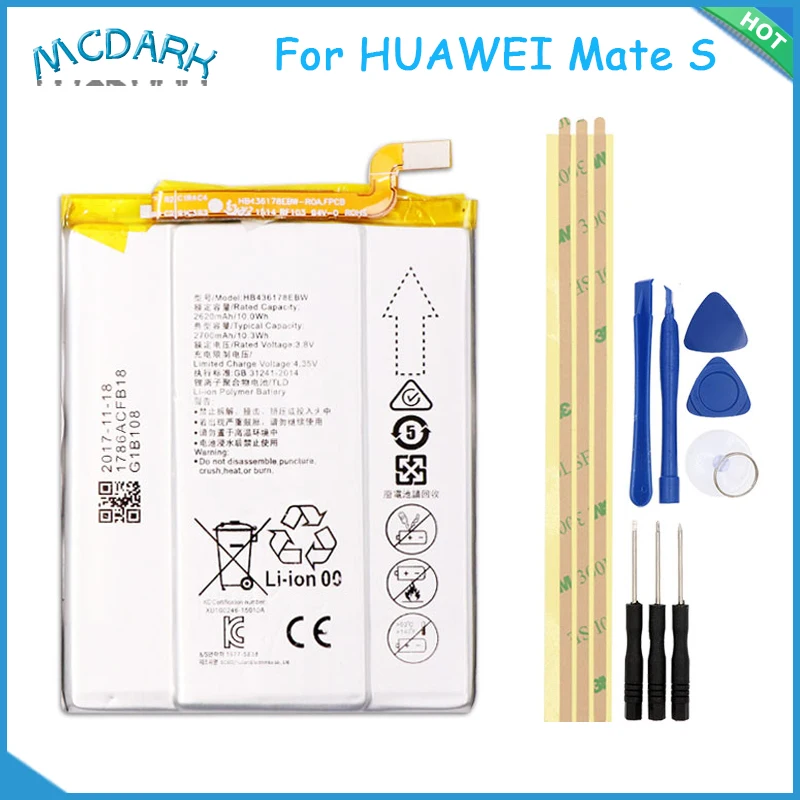 HB436178EBW батарея для HUAWEI Mate S CRR CL00 UL00 мА/ч. аккумулятор мобильного Batterij 2700 мАч +