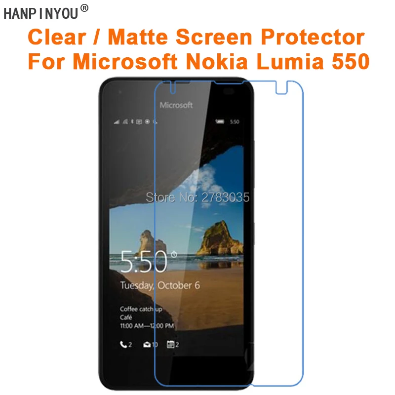 Прозрачная глянцевая/Антибликовая матовая защитная пленка для Microsoft Lumia 550 4 7