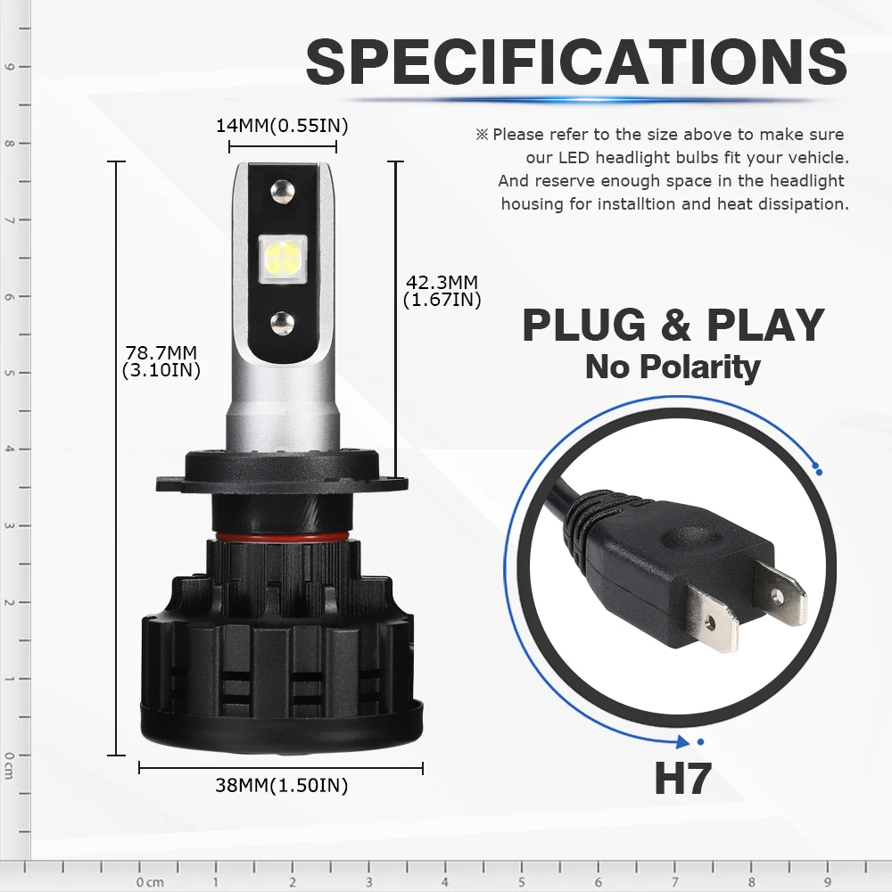 NOVSIGHT 2 шт. супер яркие светодиодные фары автомобиля h11 h8 Светодиодные лампы 12v 24v 6500k 16000lm Водонепроницаемый мини h4 h7 светодиодных автомобильных фар
