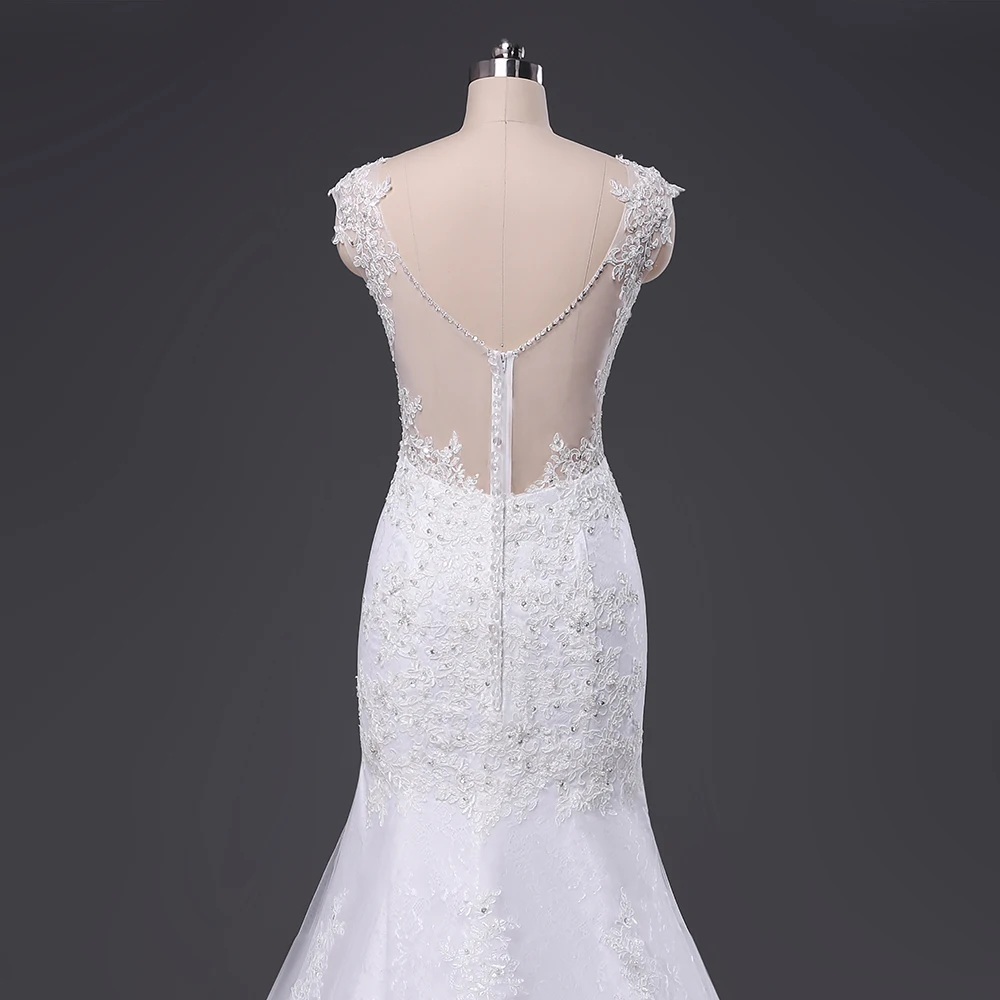 Vestido De Casamento романтичное Белое кружево Русалка Свадебные платья 2018 Alibaba Китай