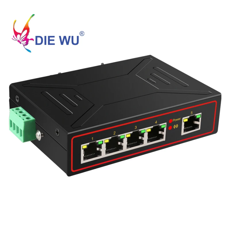 Промышленный Коммутатор Ethernet 5 портов 10/100/1000 Мбит/с гигабитный сетевой