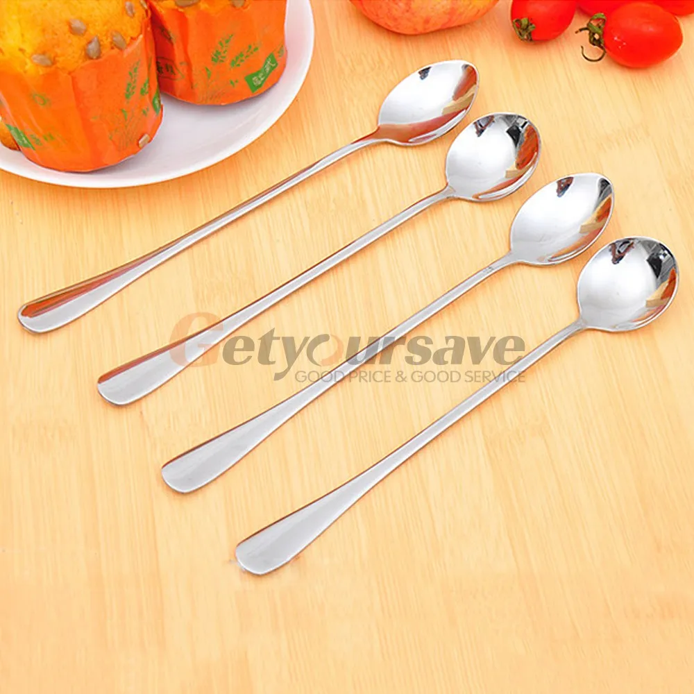 Два вида на выбор 1 шт. длинная ручка нержавеющая сталь для ложек чай кофе Десерт