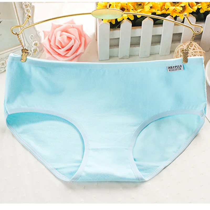 (6 шт./компл.) для молодых девушек ярких Цвета трусы женские хлопковые Однотонные