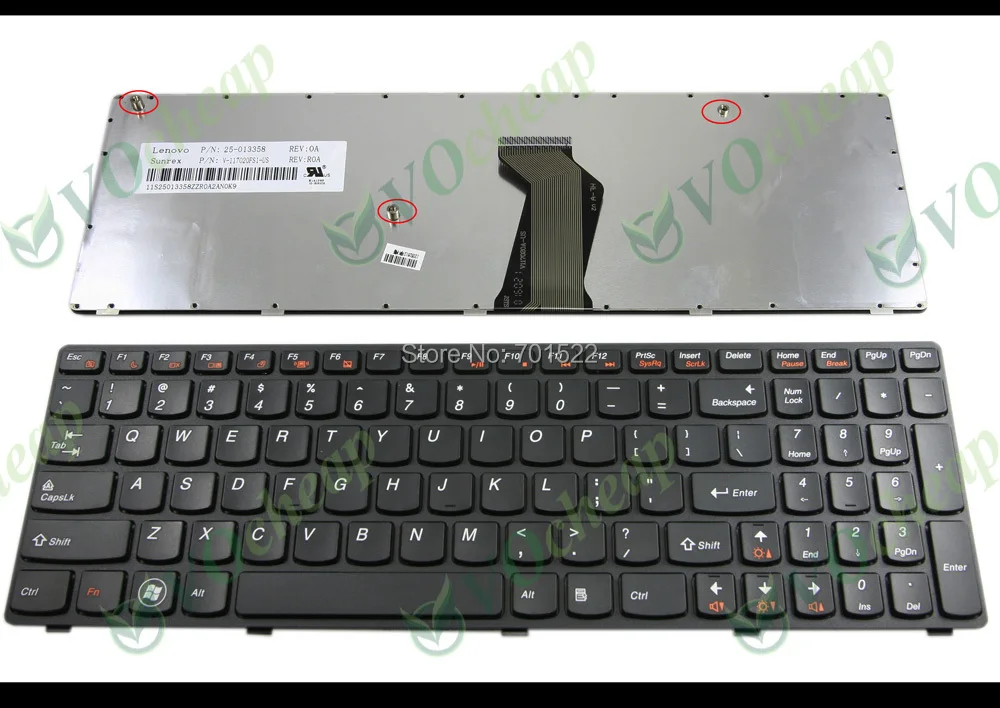 Новая клавиатура для ноутбука Lenovo Z570 V570 B570 B570A B570G B575 V570C черная клавиша рамка