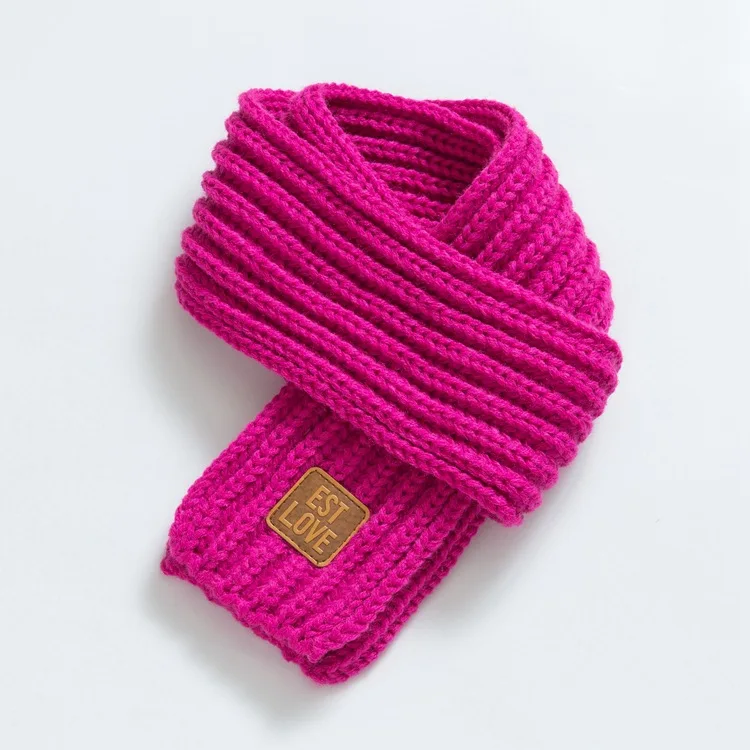 New Knitted Children's Warm Small Scarf Autumn and Winter Solid Color Woolen | Аксессуары для одежды
