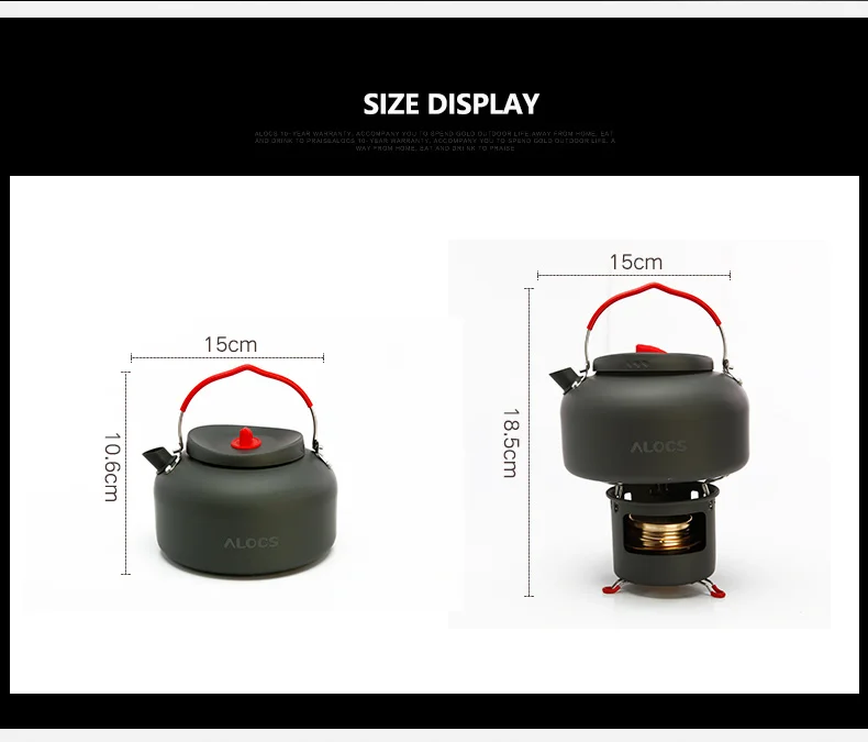 ALOCS K04PRO Открытый Кемпинг 1.4L чайник для воды набор для приготовления пищи кухонная посуда спиртовая горелка Поддержка Подставка для пешего туризма