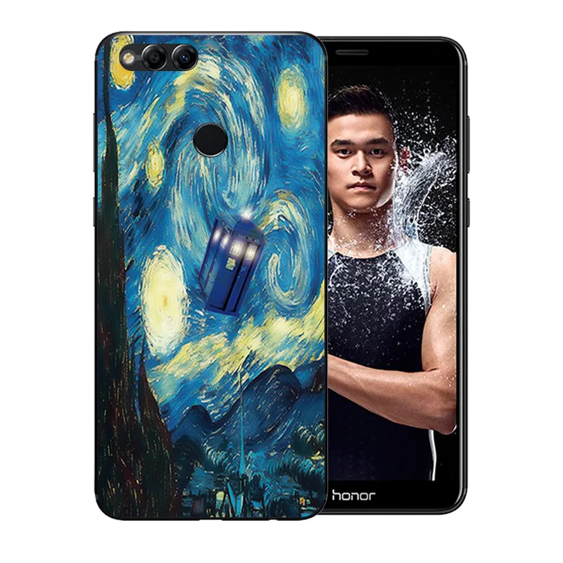 Новые чехлы для Huawei Honor 7X Van Gogh мягкая шелкопрядная оболочка задняя крышка