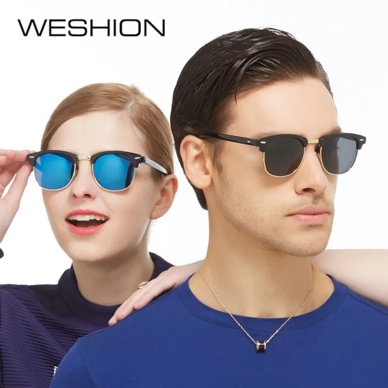 2018 WESHION винтажные полуметаллические солнцезащитные очки с поляризационным
