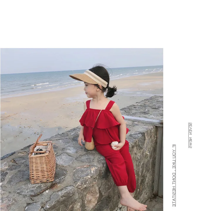 Модный летний комплект одежды для маленьких девочек комплекты детей топы без