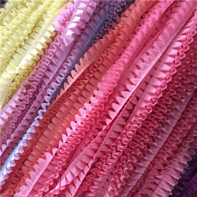 10y High Quality Lattice Pleated Ruffle Lace Trim DIY Handmade Pillow Sofa Curtain Doll Clothes Skirt Accessories Material | Дом и сад
