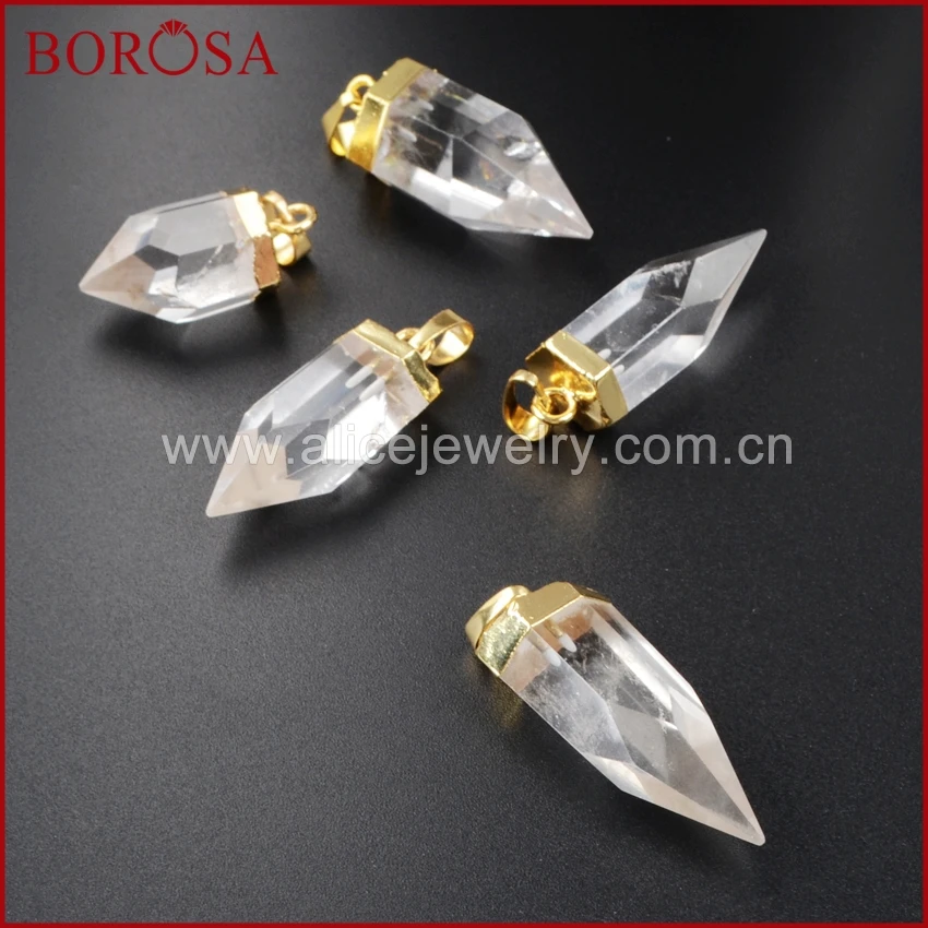 BOROSA Элегантный и стильный золотой цвет натуральный прозрачный белый кварц
