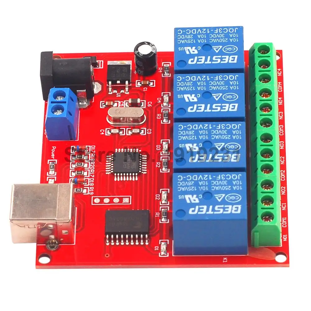 4 канальный DC 12 V USB компьютера Управление переключатель приводное реле Модуль PC