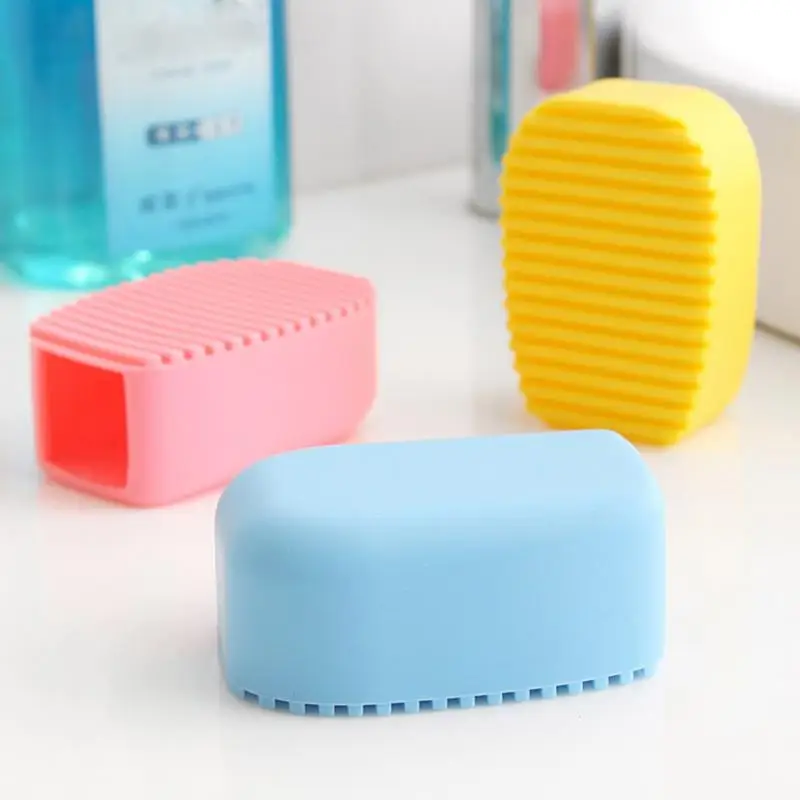 flexible silicone mini cleaning washing scrub brush hand held washboard antiskid laundry brush kitchen bathroom accessories free global shipping