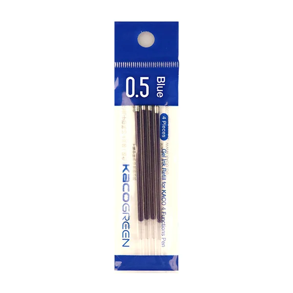 blue refills Xiaomi KACO 4 в 1 многофункциональные ручки 0,5 мм синий красный стержень сменный гелевый карандаш механический карандаш японские чернила Офис школа 2 - Цвет: blue refills